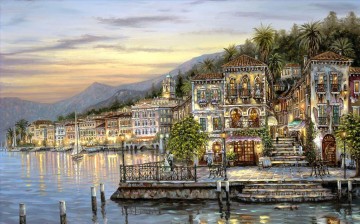 Bellagio Lake Como Robert F cityscapes Oil Paintings